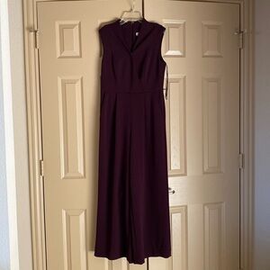 Elegant Formal Business Casual Maroon Calvin Klein Jumpsuit